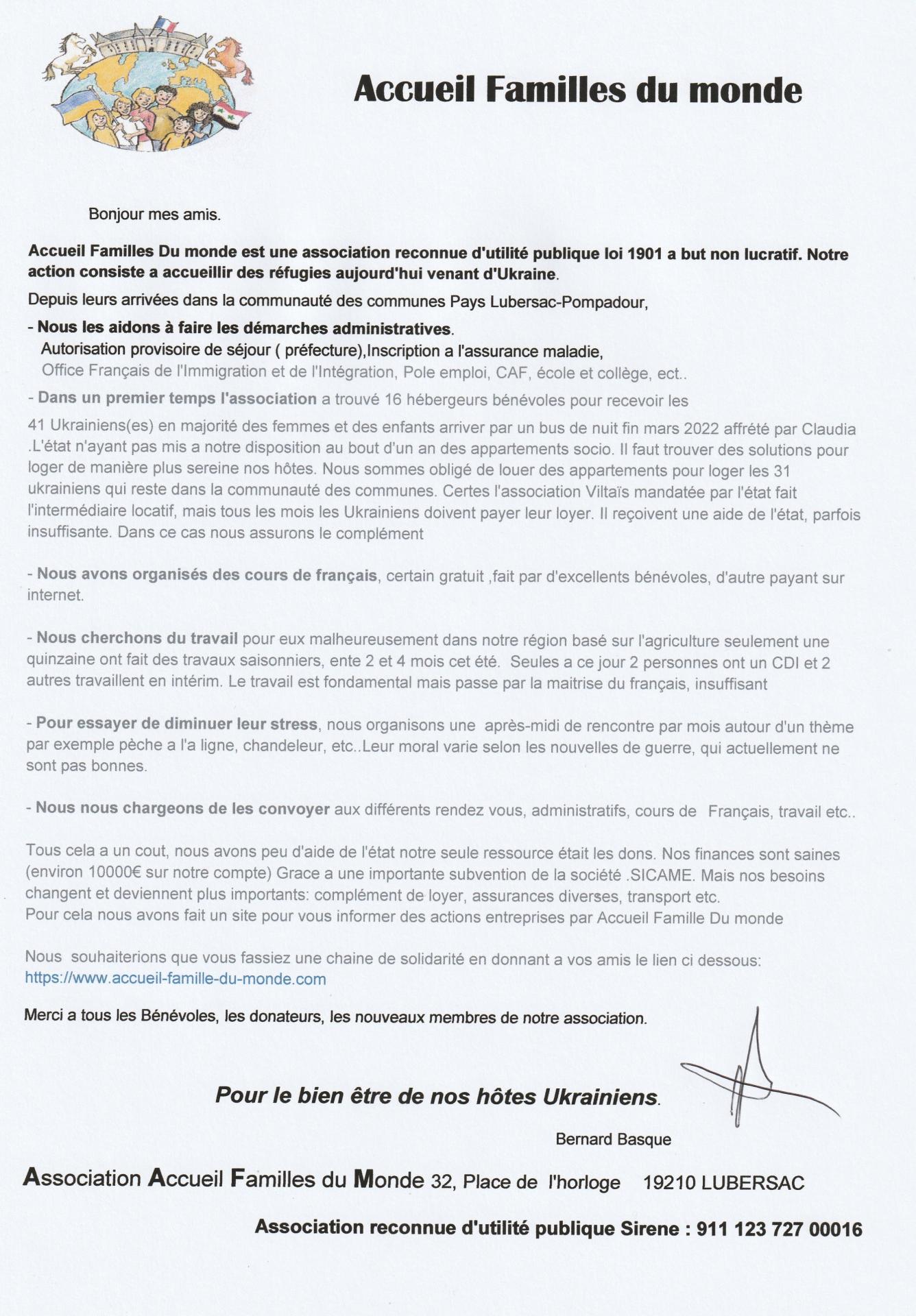 Lettre du president